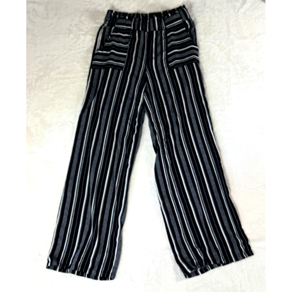 JOE B by Joe Benbasset Striped Wide Leg Pull On Pants Women's S